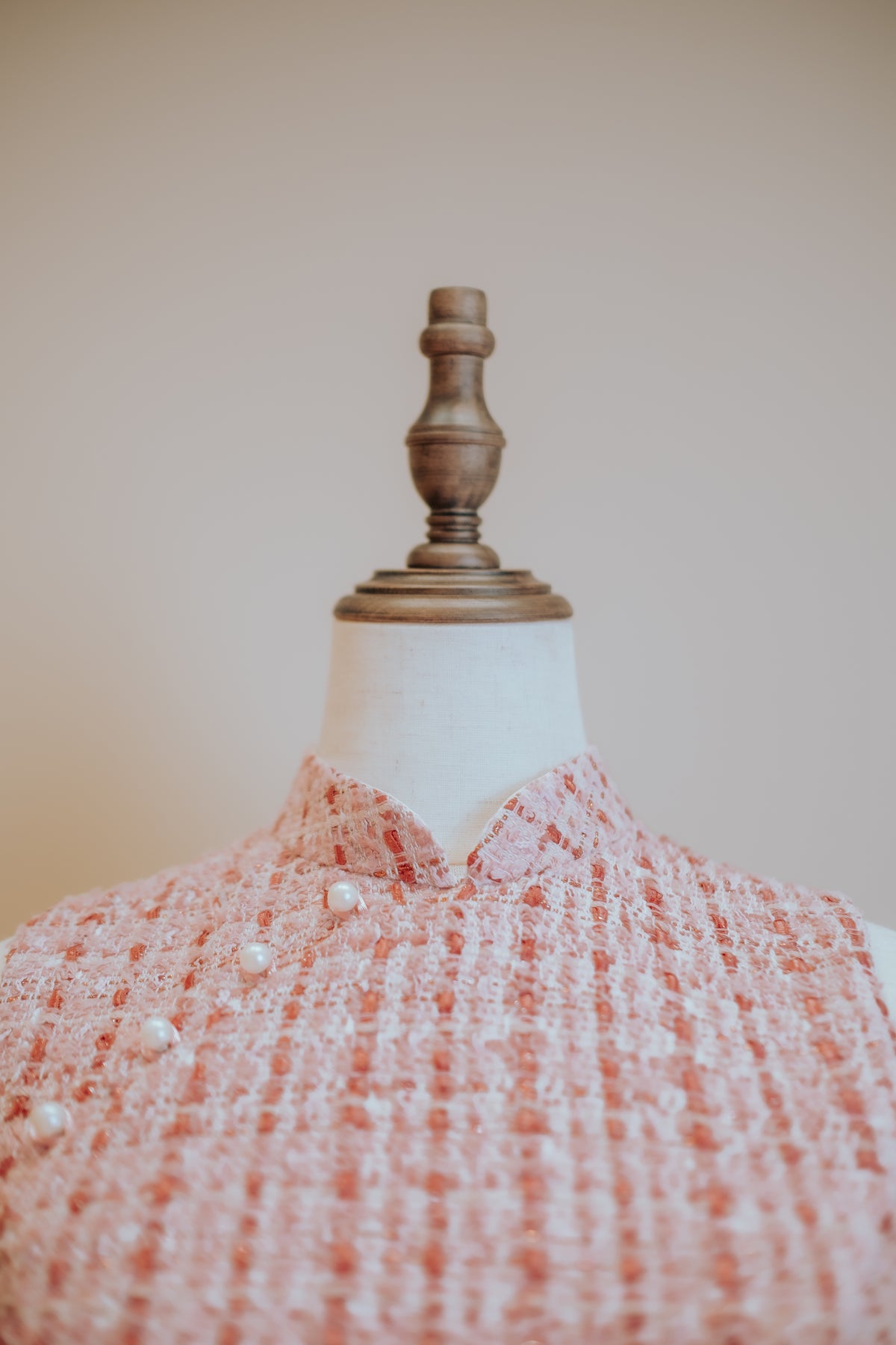 Pink Tweed Cheongsam