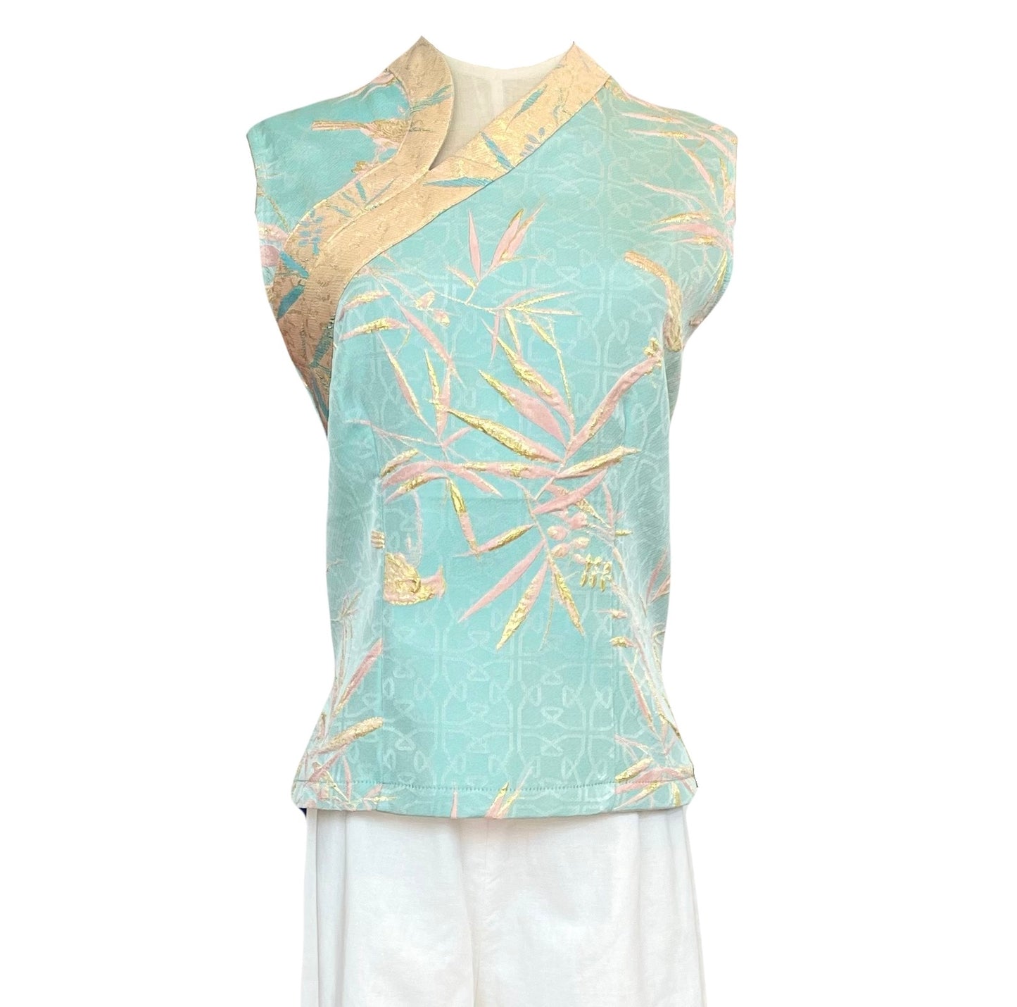 Mint Green Traditional Top with Linen Pants