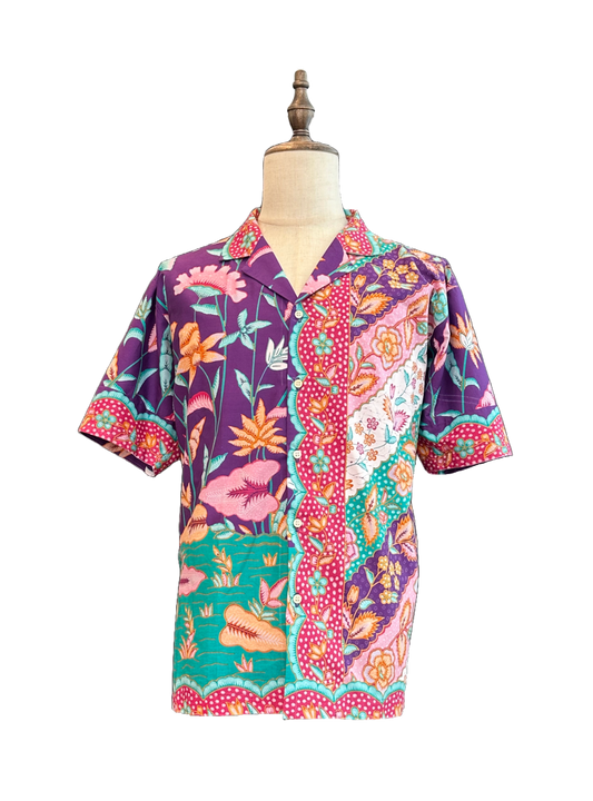 Open Collar Batik Shirt