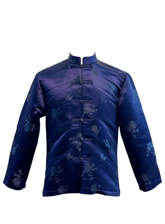 Sapphire Blue Chinese Silk Tang Shirt