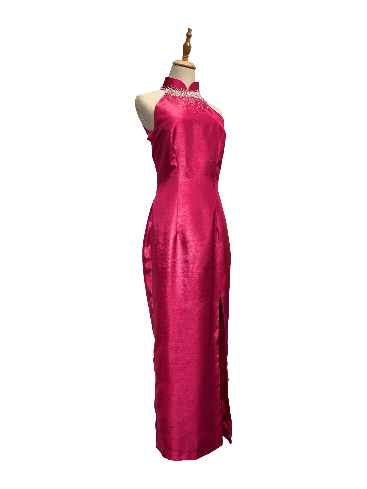 Fuchsia Pink Thai Silk Cheongsam