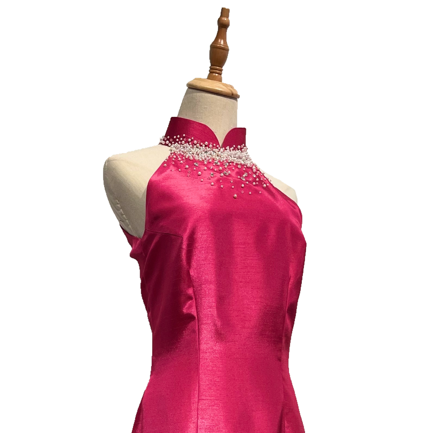 Fuchsia Pink Thai Silk Cheongsam