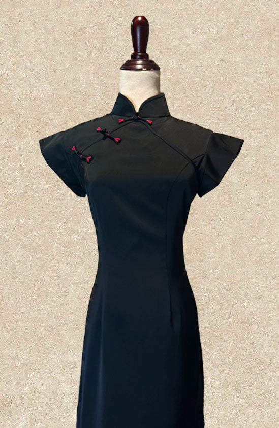 Black Cap-sleeve Dress