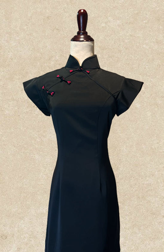 Black Cap-sleeve Dress