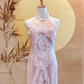 Pink Cheongsam with Sequin Embroidery