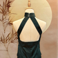 2pc Dark Green Chinese Silk Cheongsam Top and Pants