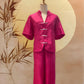 2pc Fuchsia Pink Traditional Top with Frog Buttons and Pants