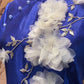 Electric Blue Thai Silk Cheongsam with Beaded Floral Embellishments