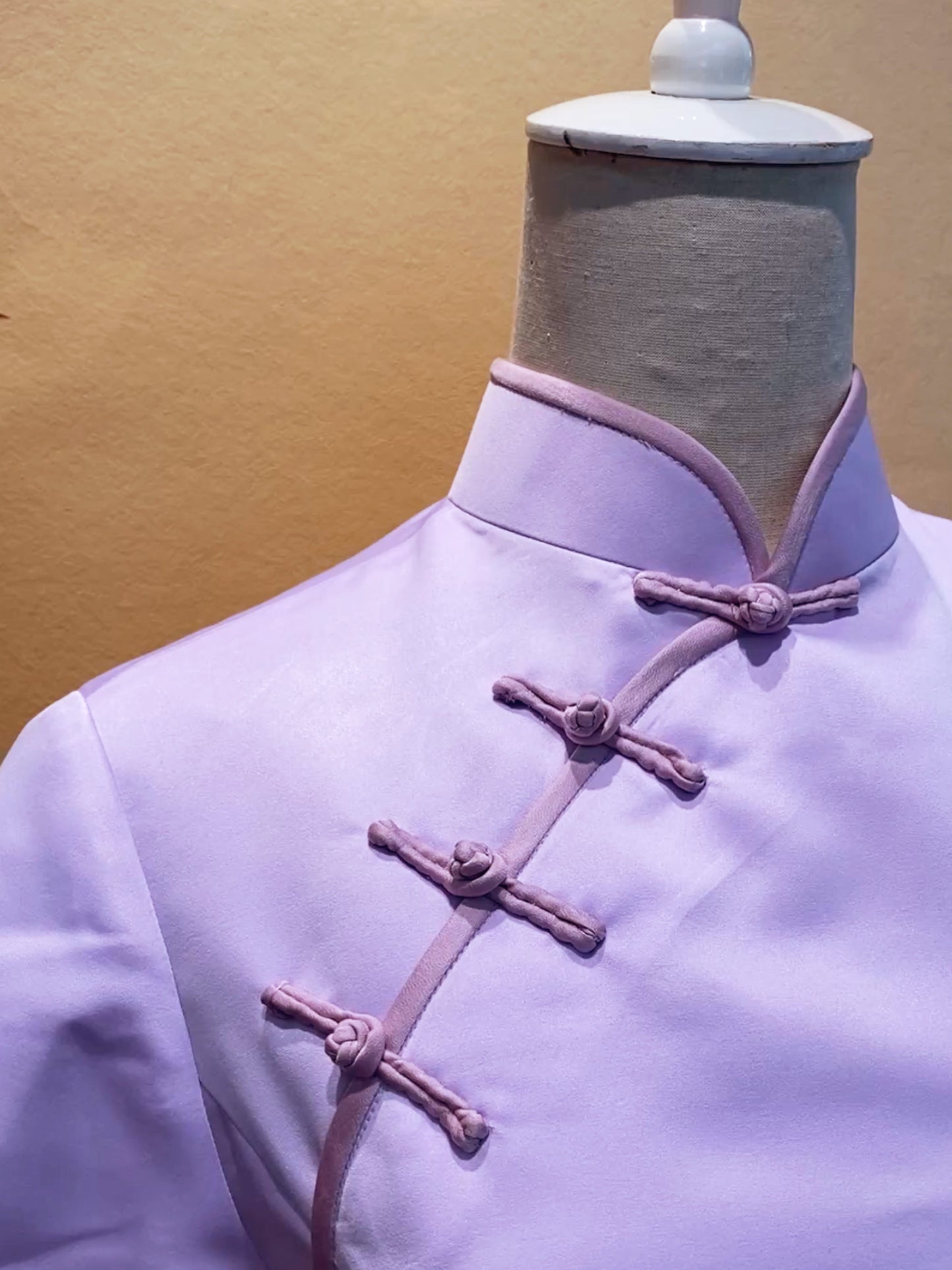 Purple Duchess satin with Light Purple Trimming