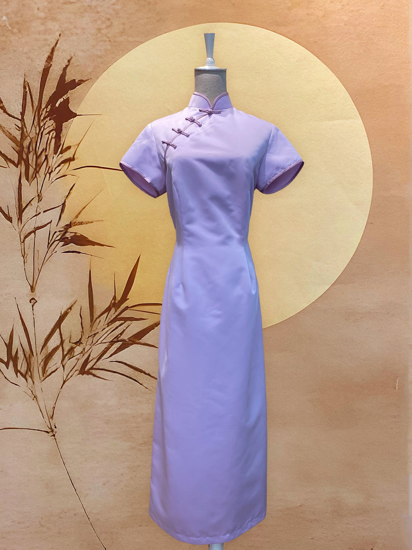 Purple Duchess satin with Light Purple Trimming