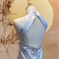 Silver Chinese Jacquard Cheongsam with Diamond Back Cut-Out