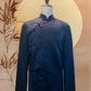 Midnight Blue Chinese Silk Tang Shirt with Full Chinese Knots