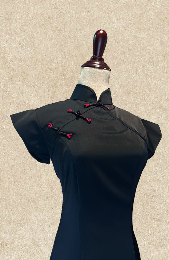 Black Cap-sleeve Dress