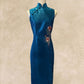 Dark Turquoise Sleeveless Cheongsam