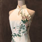 Butter Yellow Halter Cut Cheongsam with Peep Hole