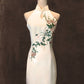 Butter Yellow Halter Cut Cheongsam with Peep Hole