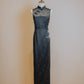 Midnight Blue Chinese Silk Cheongsam with Floral Embroidery