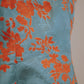 Green and orange jacquard cheongsam with pointed sleeves