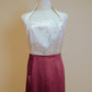 Halter Light Pink Butterfly Jacquard with Raspberry Duchess Satin