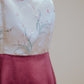 Halter Light Pink Butterfly Jacquard with Raspberry Duchess Satin
