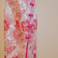 Pastel Pink Floral Motif Jacquard with Chinese Knots and Fuchsia Piping