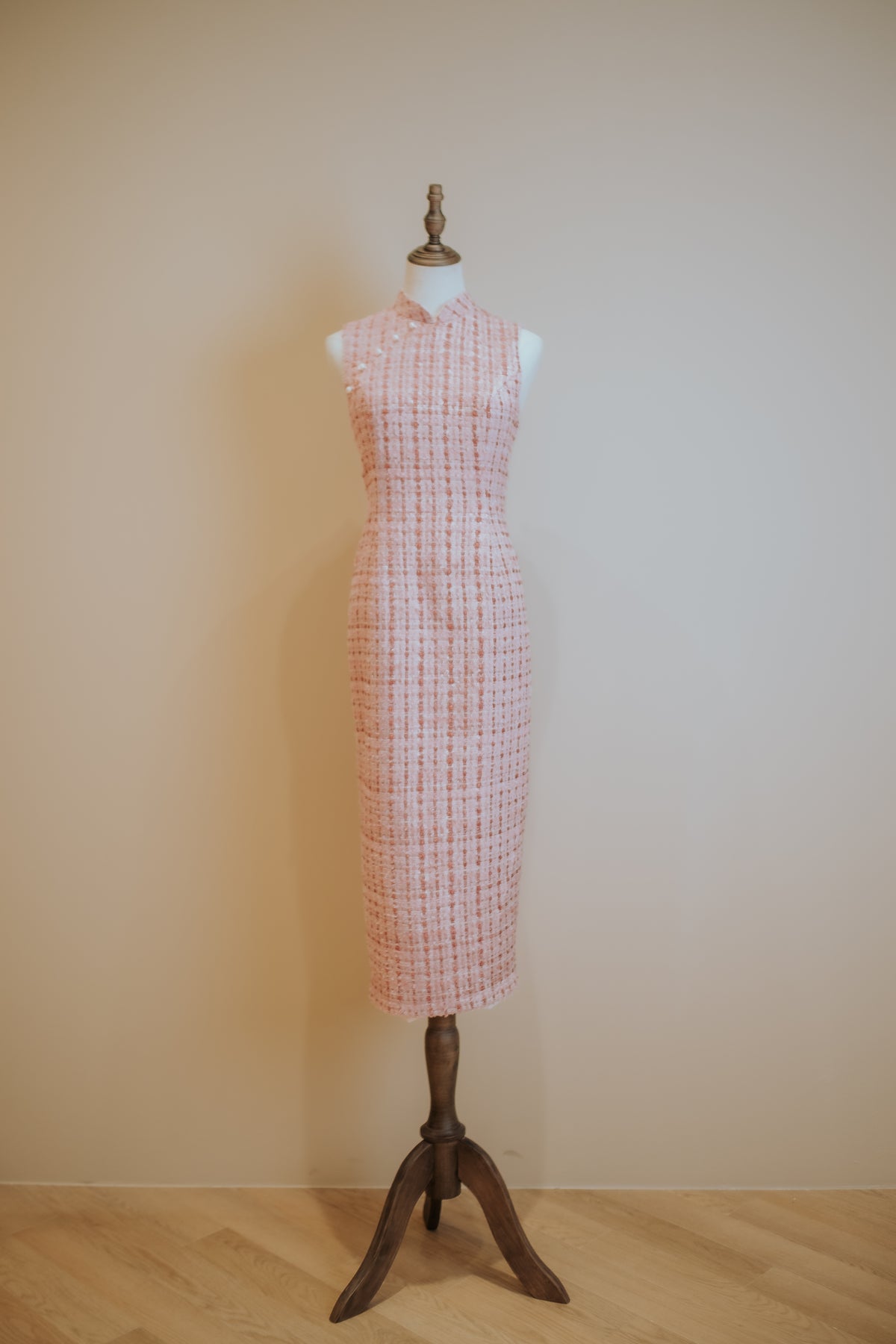 Pink Tweed Cheongsam