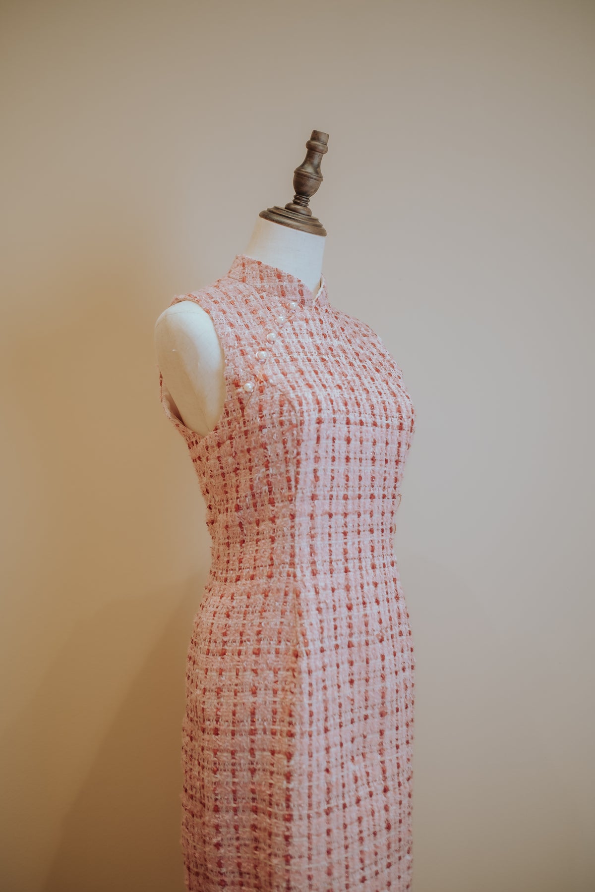 Pink Tweed Cheongsam