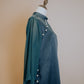 Emerald Green Duchess Satin with Flowy Chiffon Sleeve Cheongsam