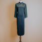 Emerald Green Duchess Satin with Flowy Chiffon Sleeve Cheongsam