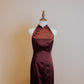 Burgundy Red Duchess Satin Cheongsam