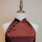 Wine Red Duchess Satin Halter Top Cheongsam With Jade Beads and Front Slit