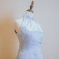Blue Duchess Satin Cheongsam With Pearls