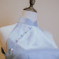Blue Duchess Satin Cheongsam With Pearls