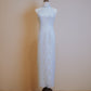 Baby Blue Lace with Butter Yellow Inner Lining Cheongsam and Back Peephole