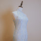 Baby Blue Lace with Butter Yellow Inner Lining Cheongsam and Back Peephole