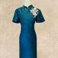 Dark Turquoise Sleeveless Cheongsam