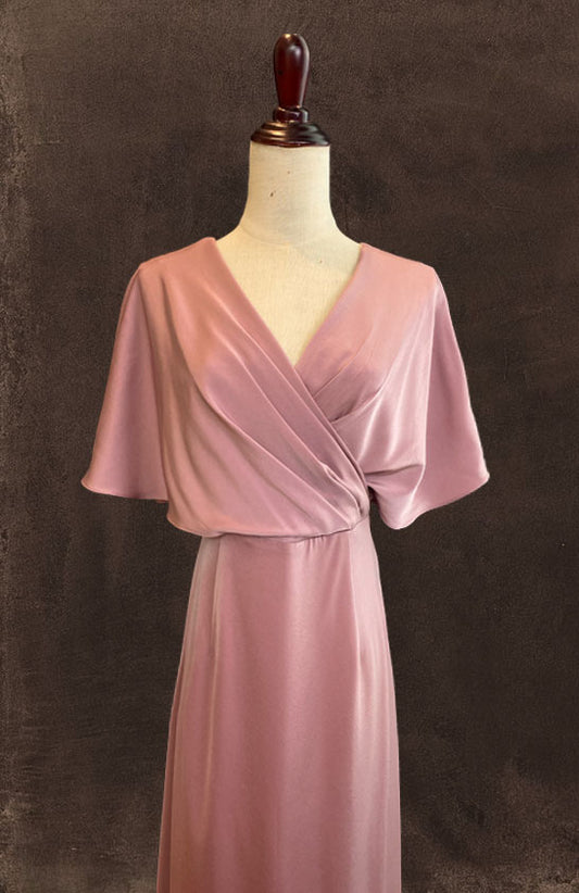 Dusty Pink Drape Gown