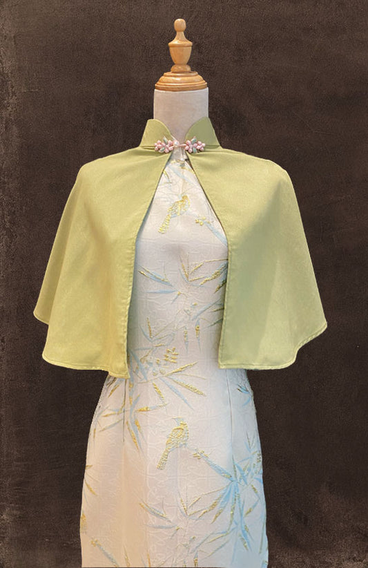 Green Cape with Chinese Flower Knot