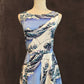 Japanese Wave Print Casual Dress