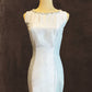 Lavender blue mermaid dress with bejewelled neckline