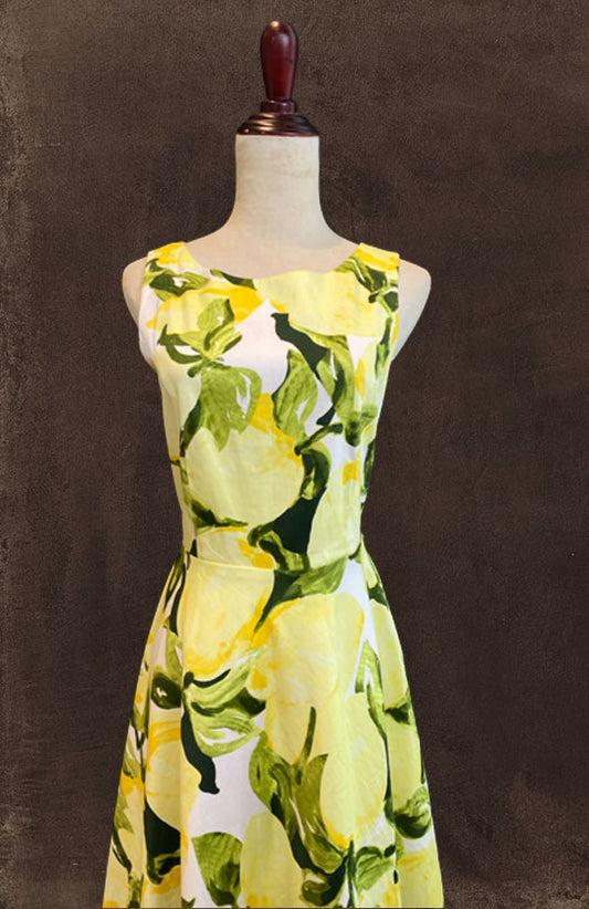 Lemon Print Casual Dress