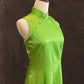 Metallic Lime Green Satin Cheongsam