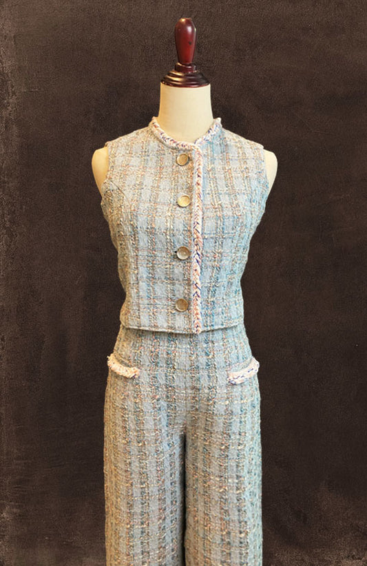Pastel Tweed Two-Piece Set