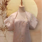 Bolero Dress 2-Piece Set in Light Pink Oriental Jacquard