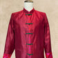 Red Thai Silk Tang Shirt
