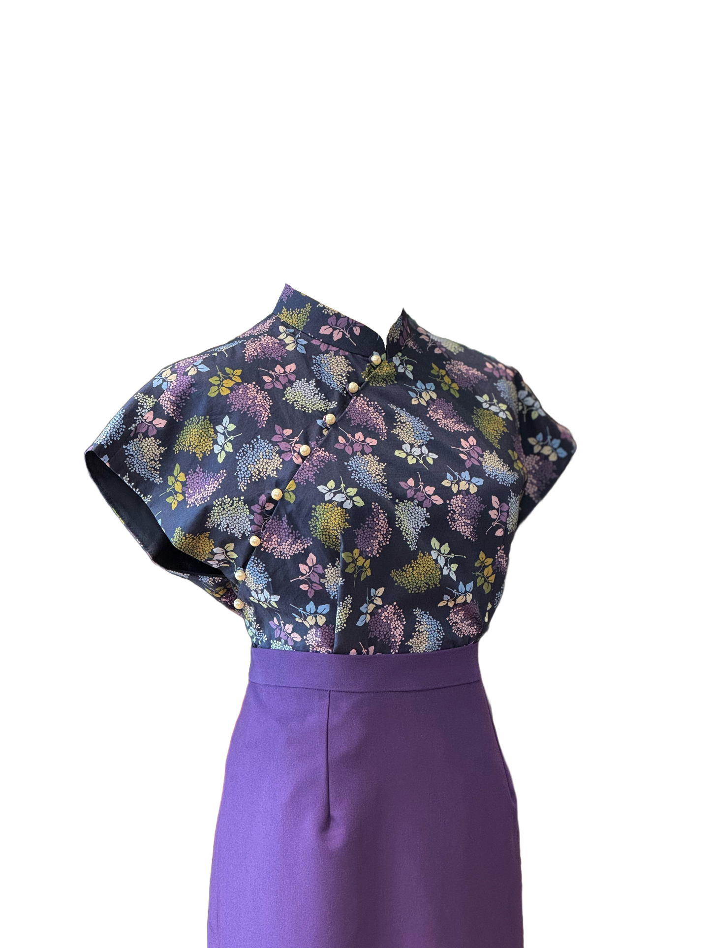 Purple Liberty Top and Cotton Wool Skirt Set