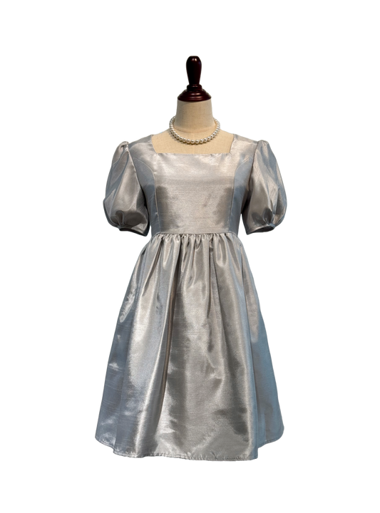Babydoll Silver Thai Silk Dress