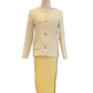 Yellow Tweed Jacket with Linen Skirt