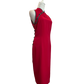 Red Silk Cheongsam with Green Jade Buttons