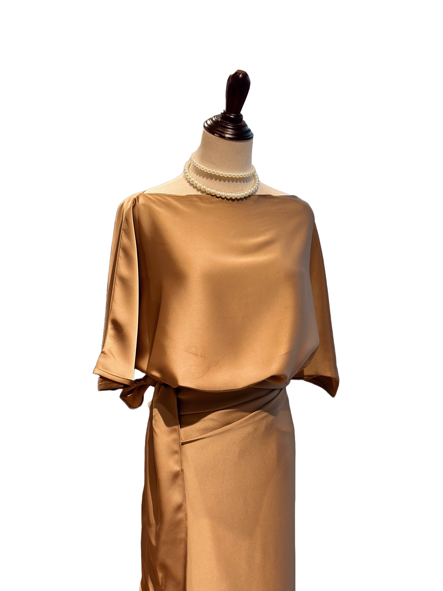 Copper Gold Wrap Dress